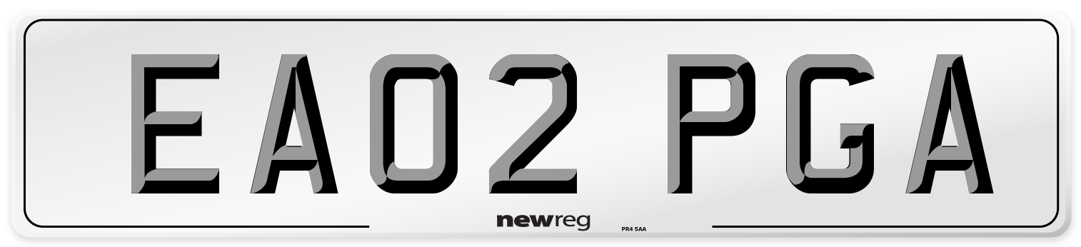 EA02 PGA Number Plate from New Reg